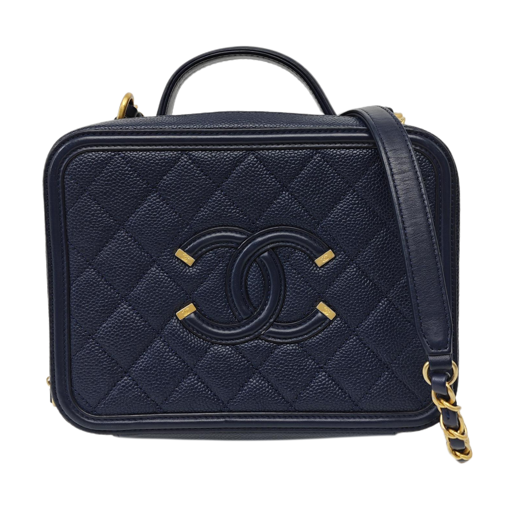 FILIGREE Medium Quilted Grained Calfskin Blue