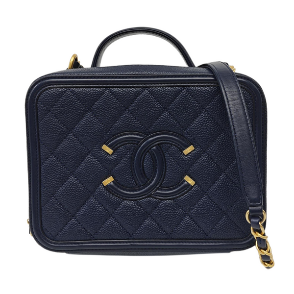 FILIGREE Medium Quilted Grained Calfskin Blue