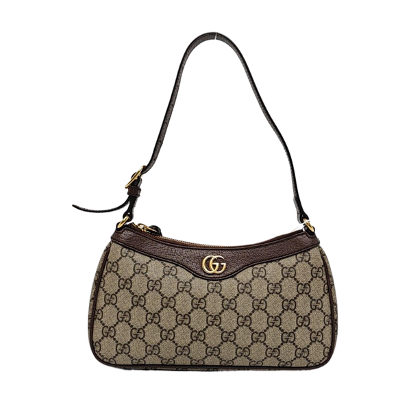 Ophidia Small Monogram Coated Canvas Brown