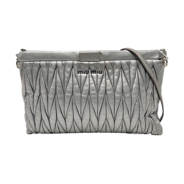 Quilted Lambskin Shoulder Bag Silver