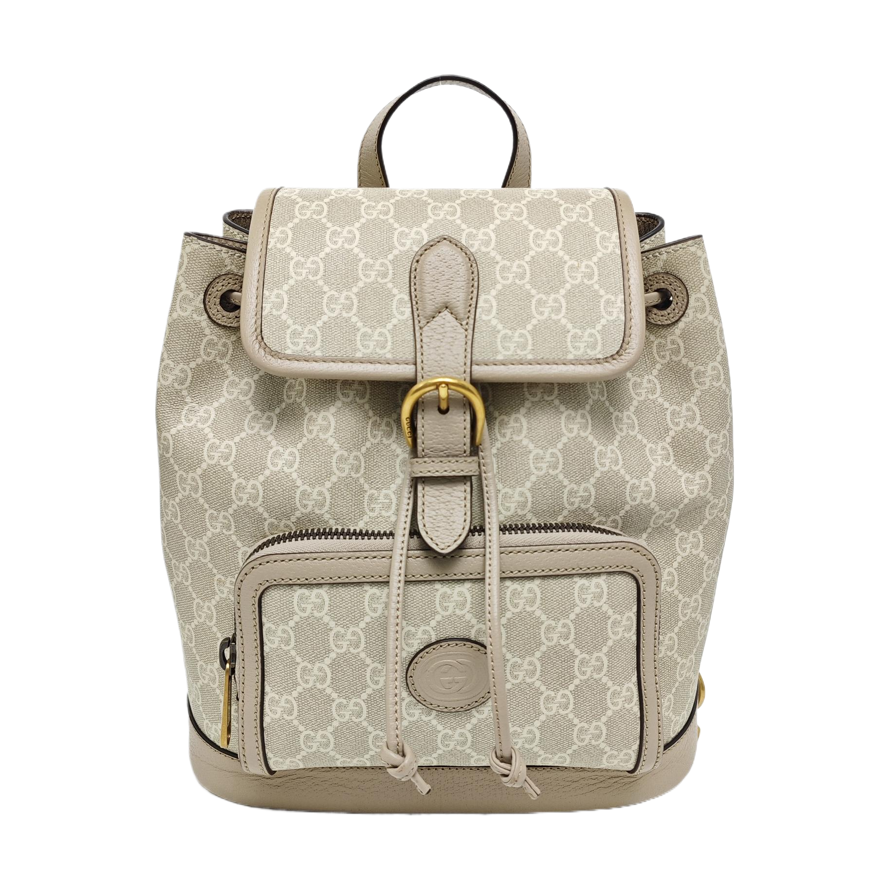 Monogram Coated Canvas Backpack Beige
