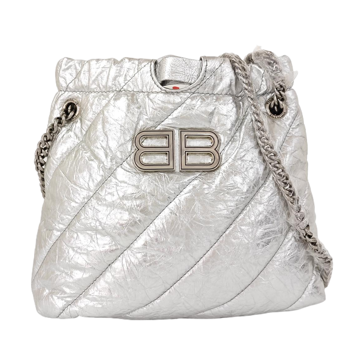 Crush Super Mini Quilted Calfskin Silver