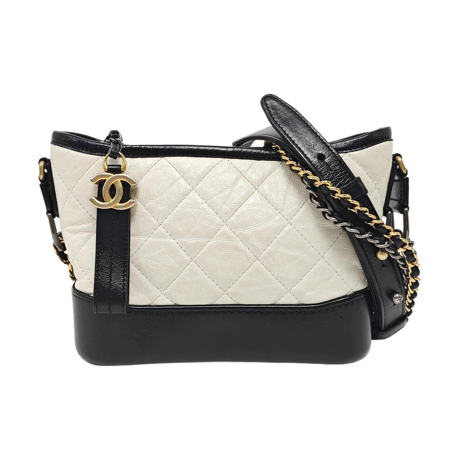 GABRIELLE Small Quilted Calfskin White