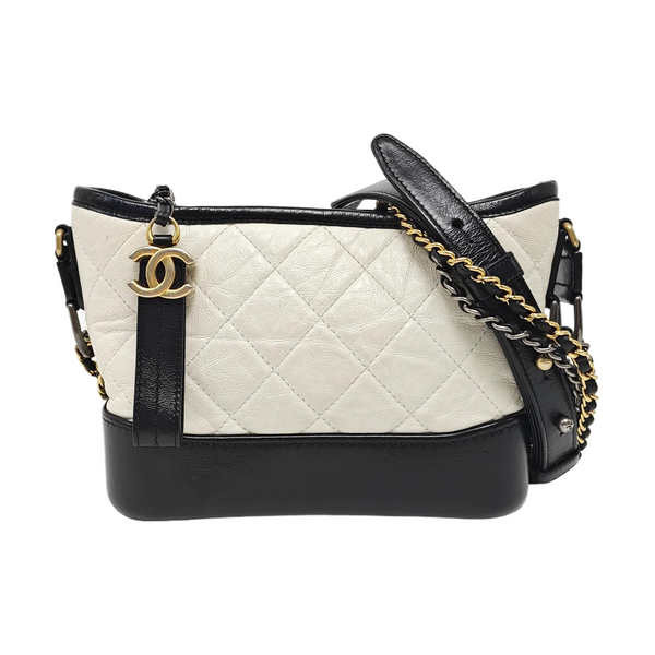 GABRIELLE Small Quilted Calfskin White