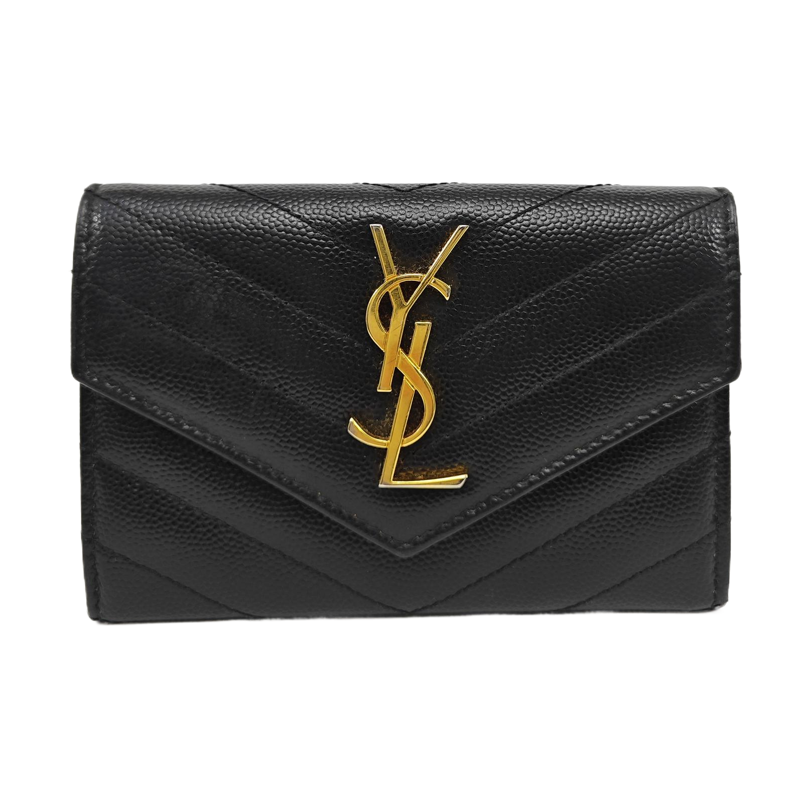MONOGRAM Chevron Calfskin Black Wallet
