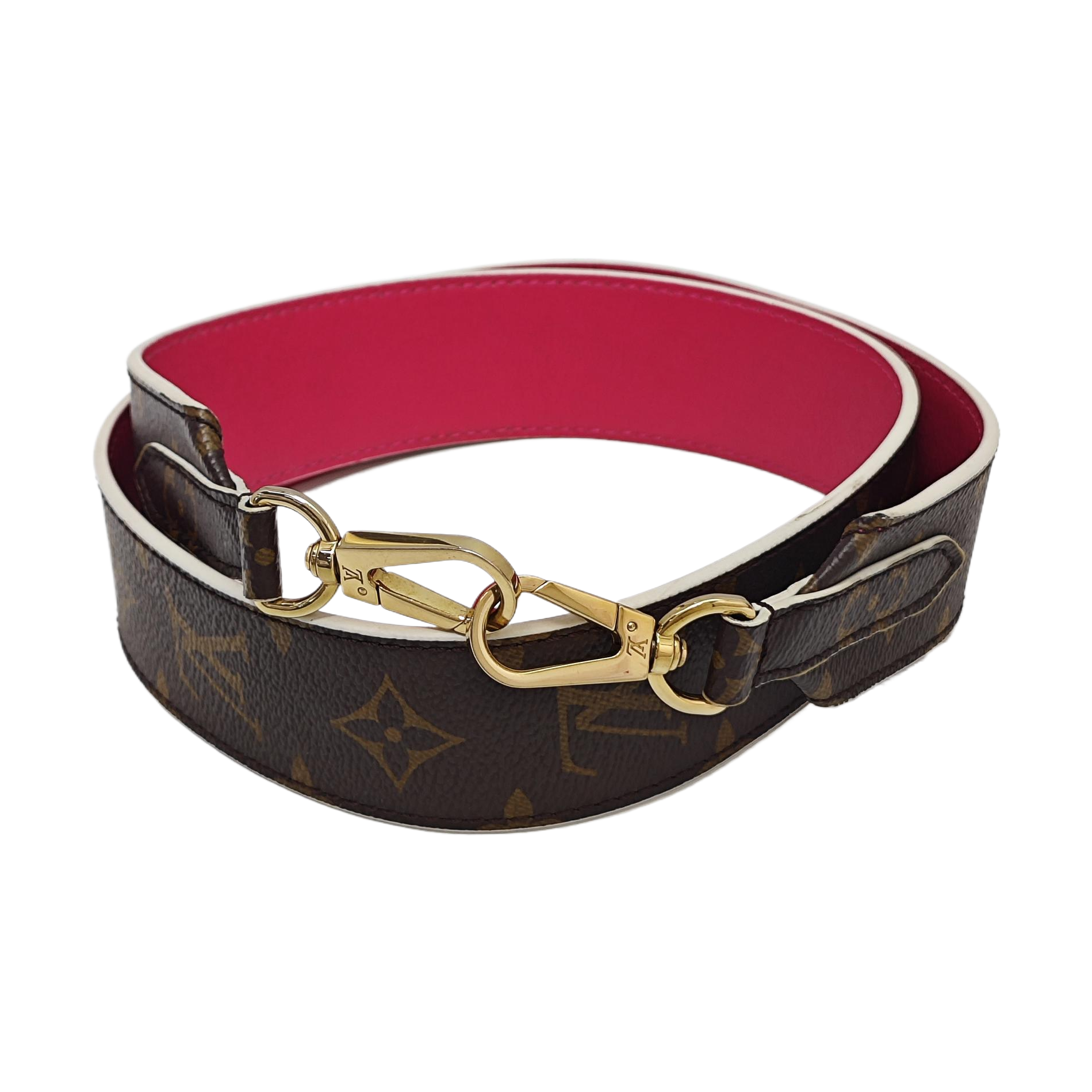 Monogram Coated Canvas Bag Strap Brown