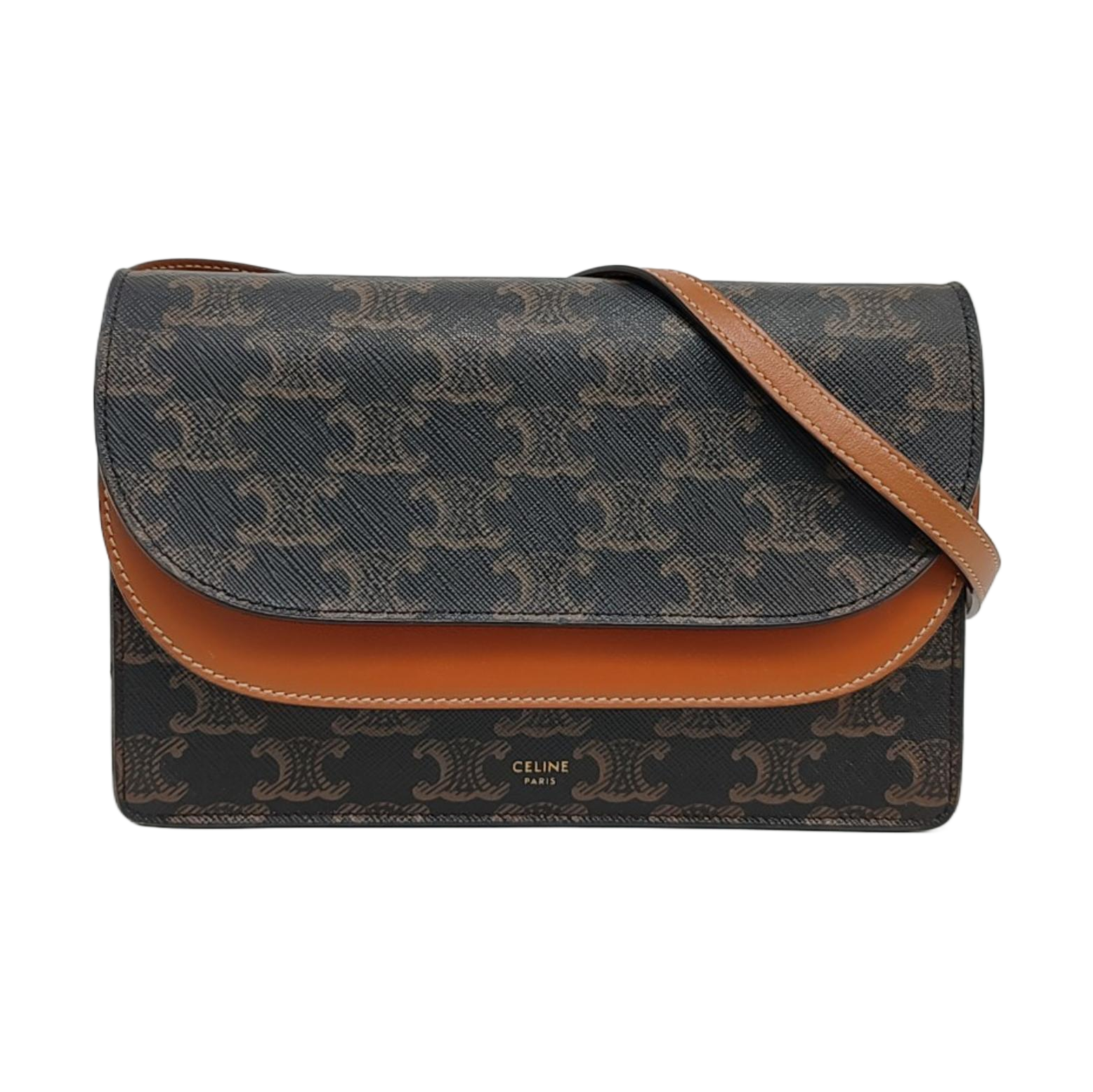Authenticated pre-owned  TRIOMPHE CANVAS Coated Canvas Brown - Crossbody Bag at Looply