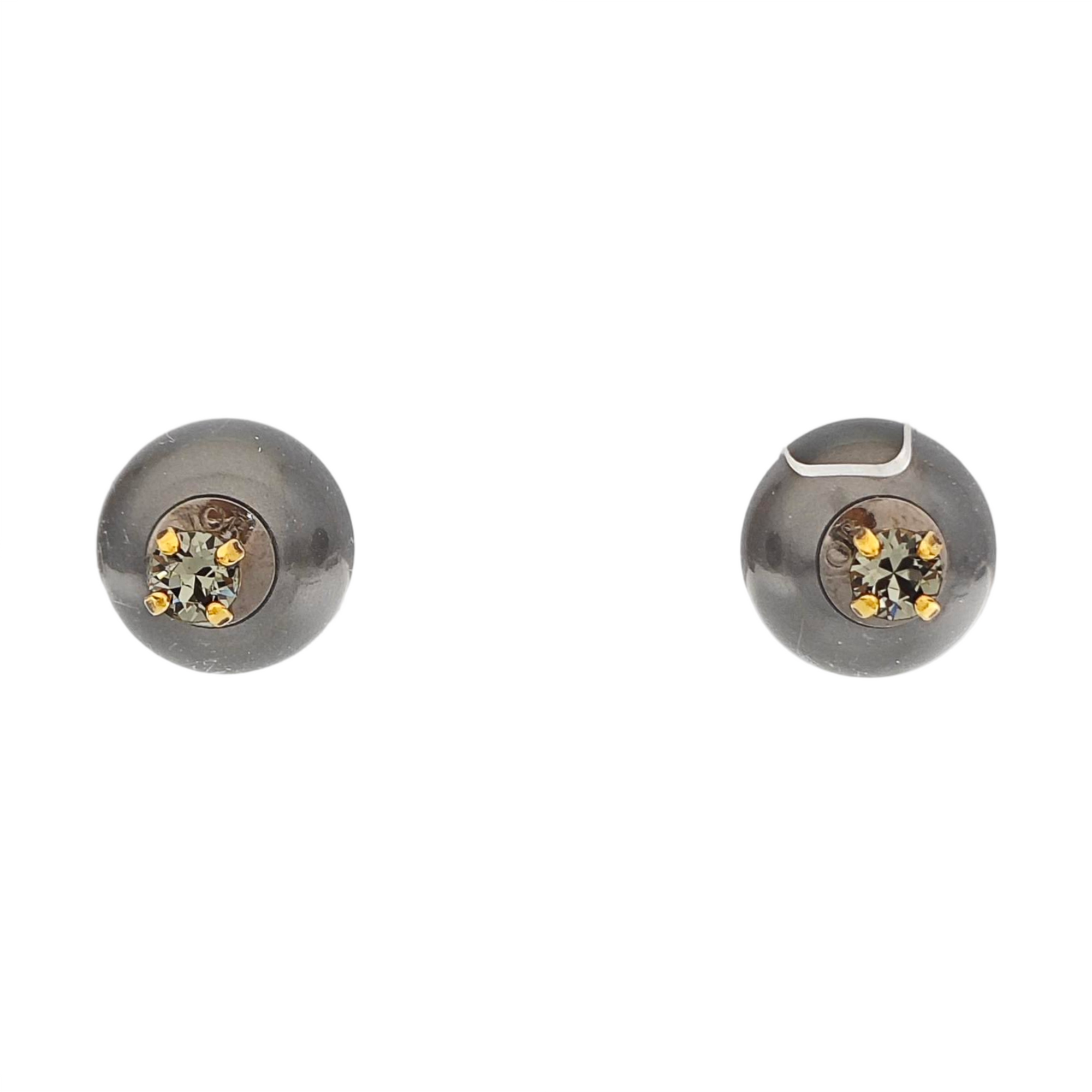 Dior Tribales Metal Gray Stud Earrings