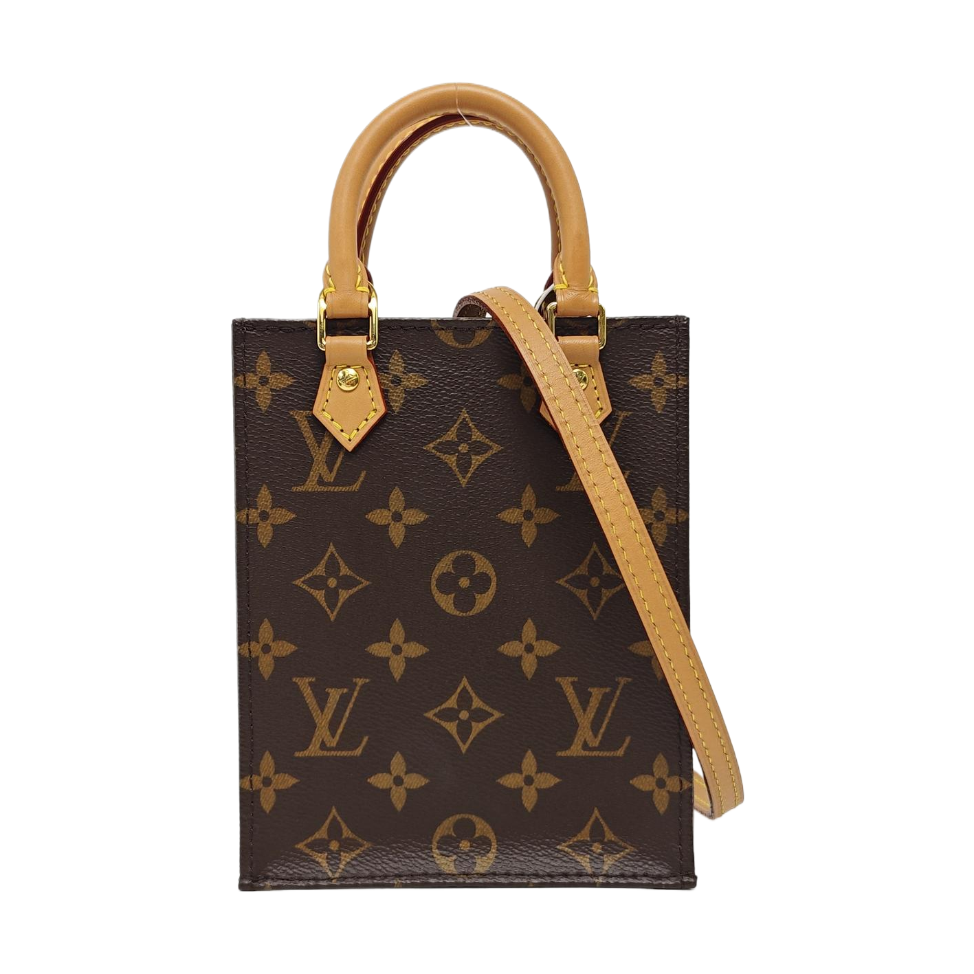 SAC PLAT Mini Monogram Coated Canvas Brown