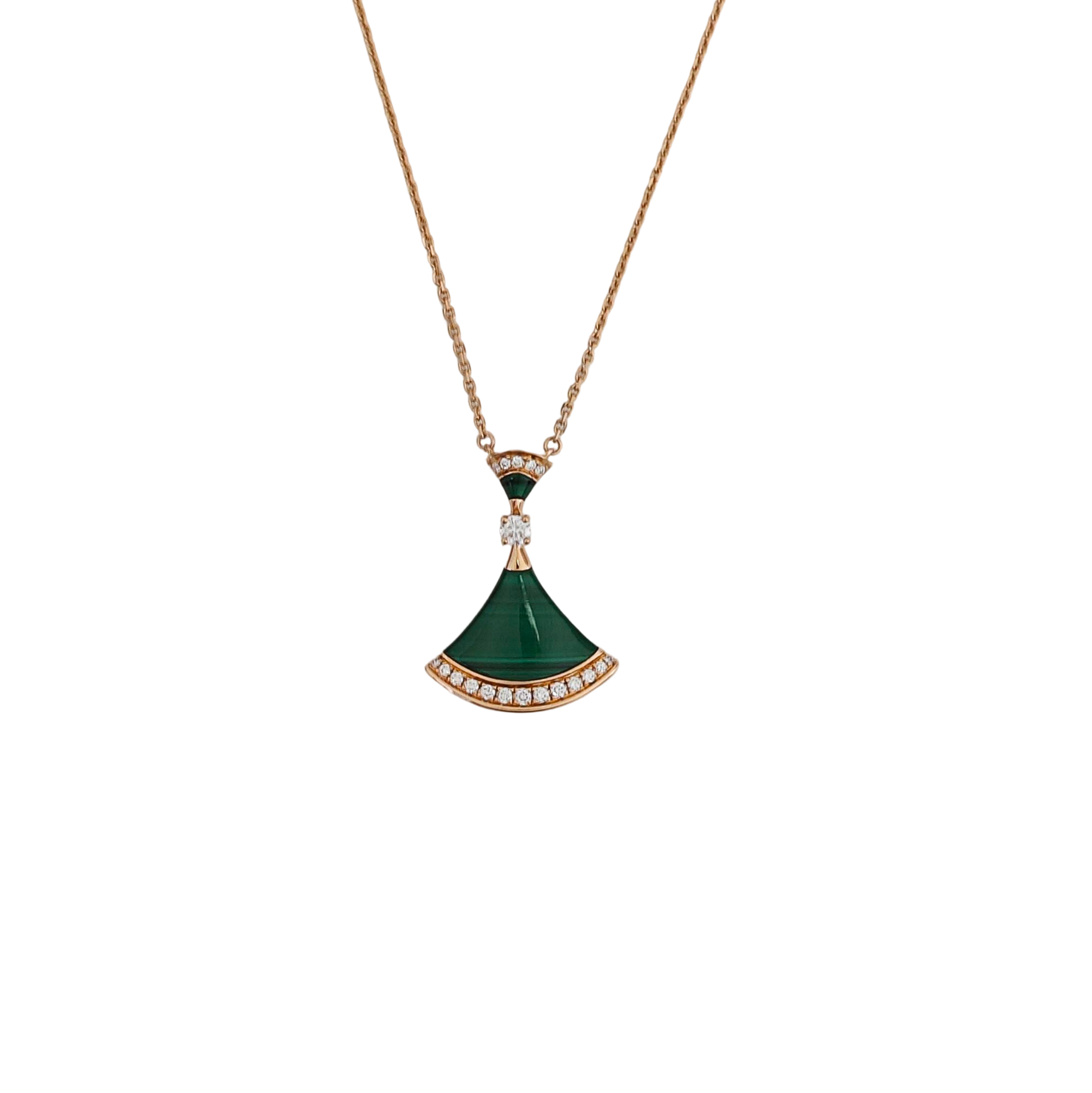 DIVAS' DREAM 18k Rose Gold Green Necklace