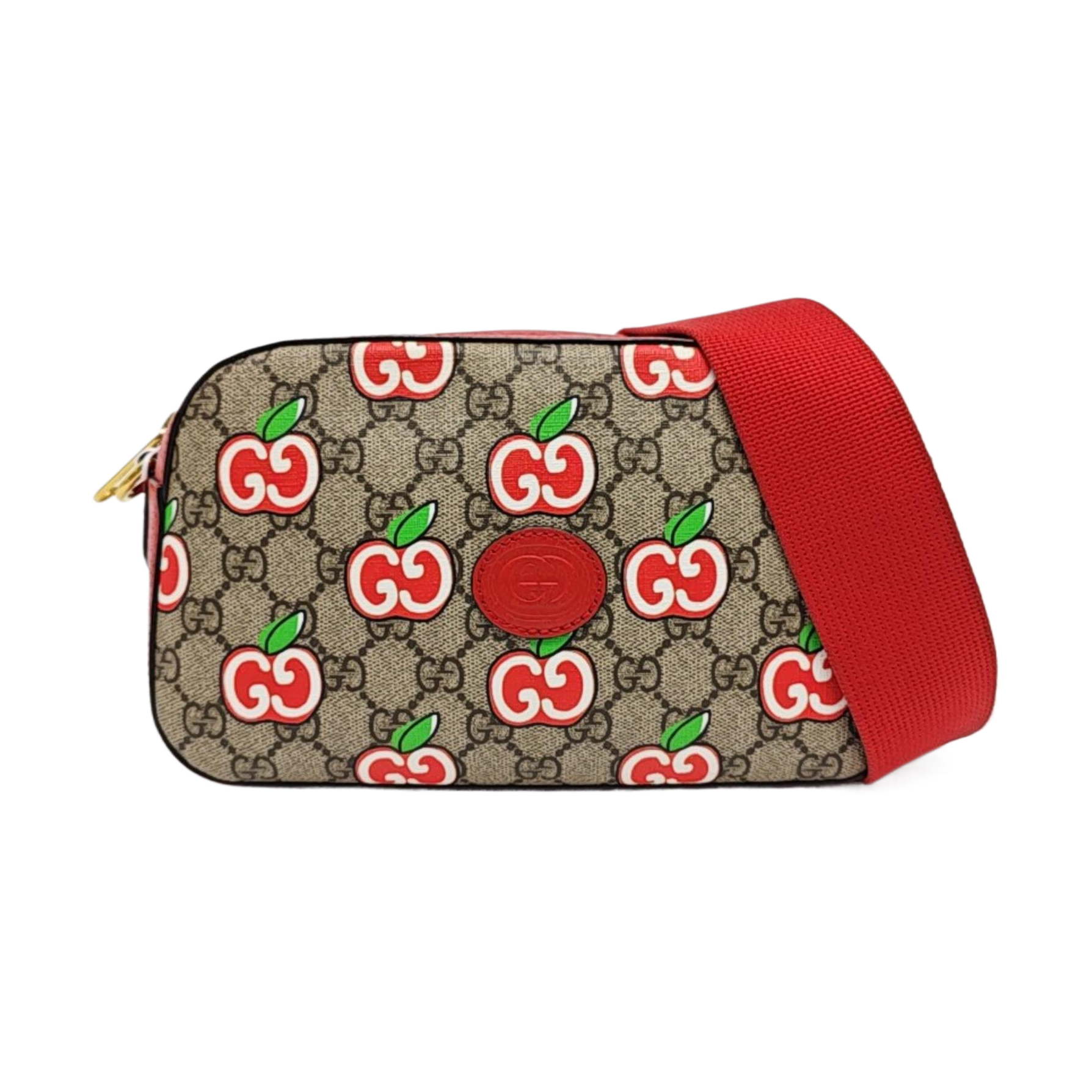 GG Supreme Small Monogram Coated Canvas Red