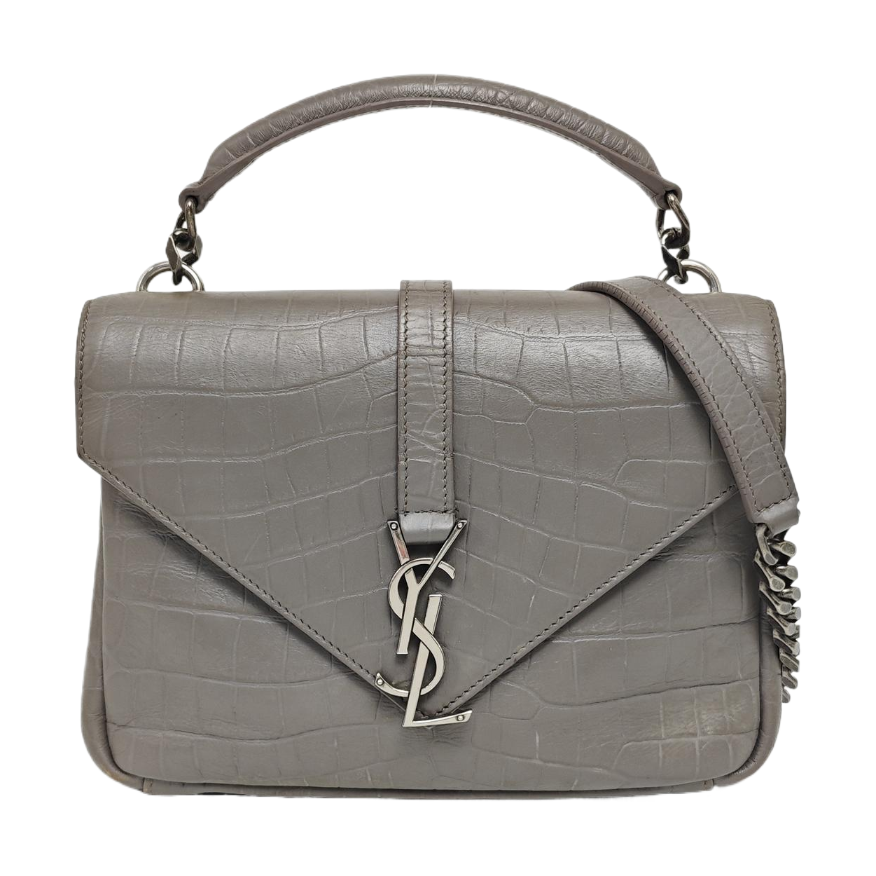COLLEGE Medium Calfskin Gray