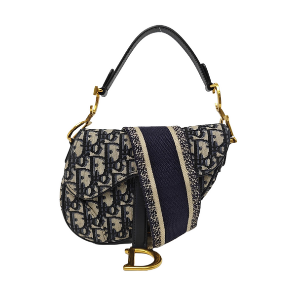 Saddle Mini Oblique Canvas Blue
