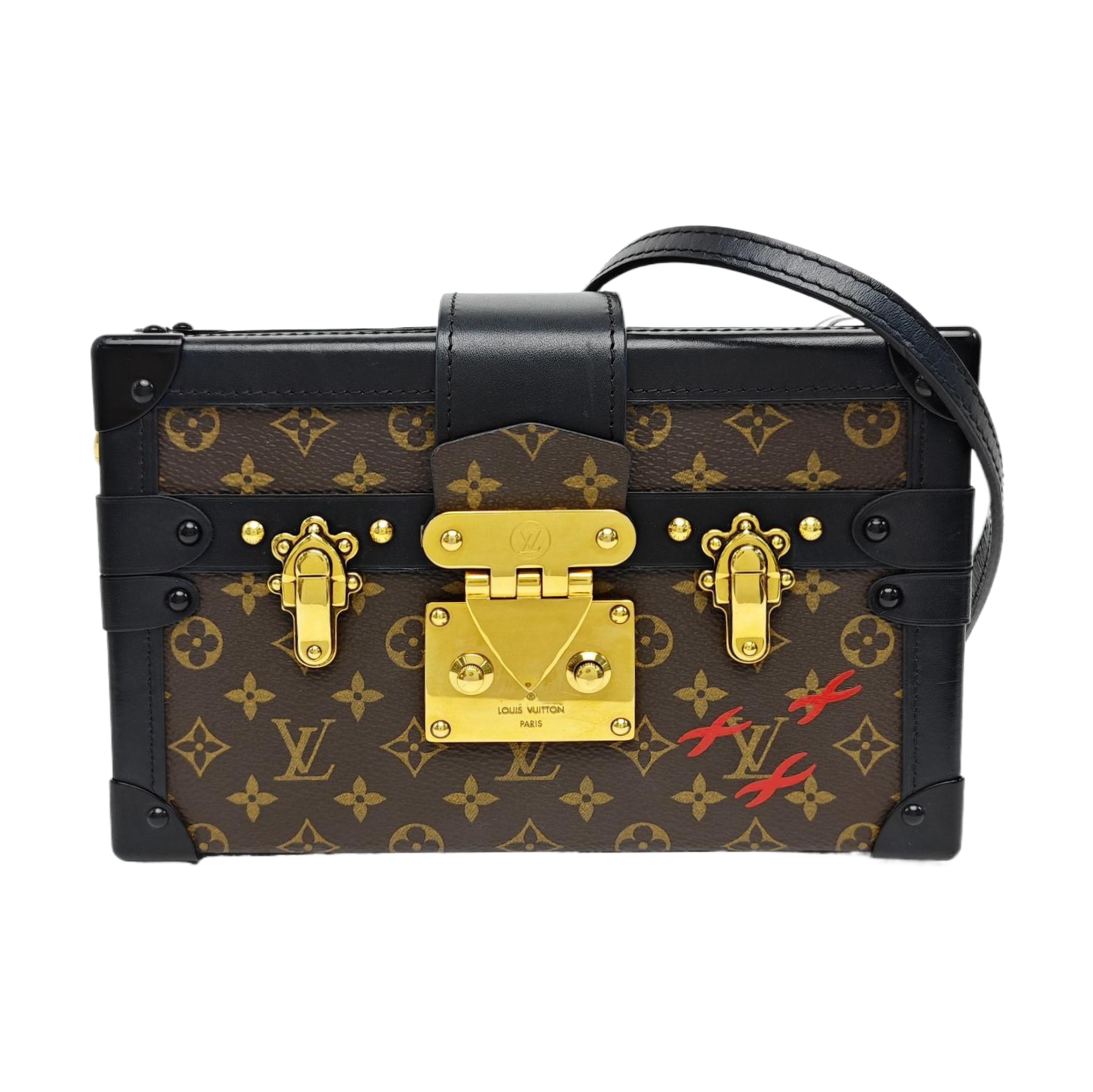 PETITE MALLE Monogram Coated Canvas Brown
