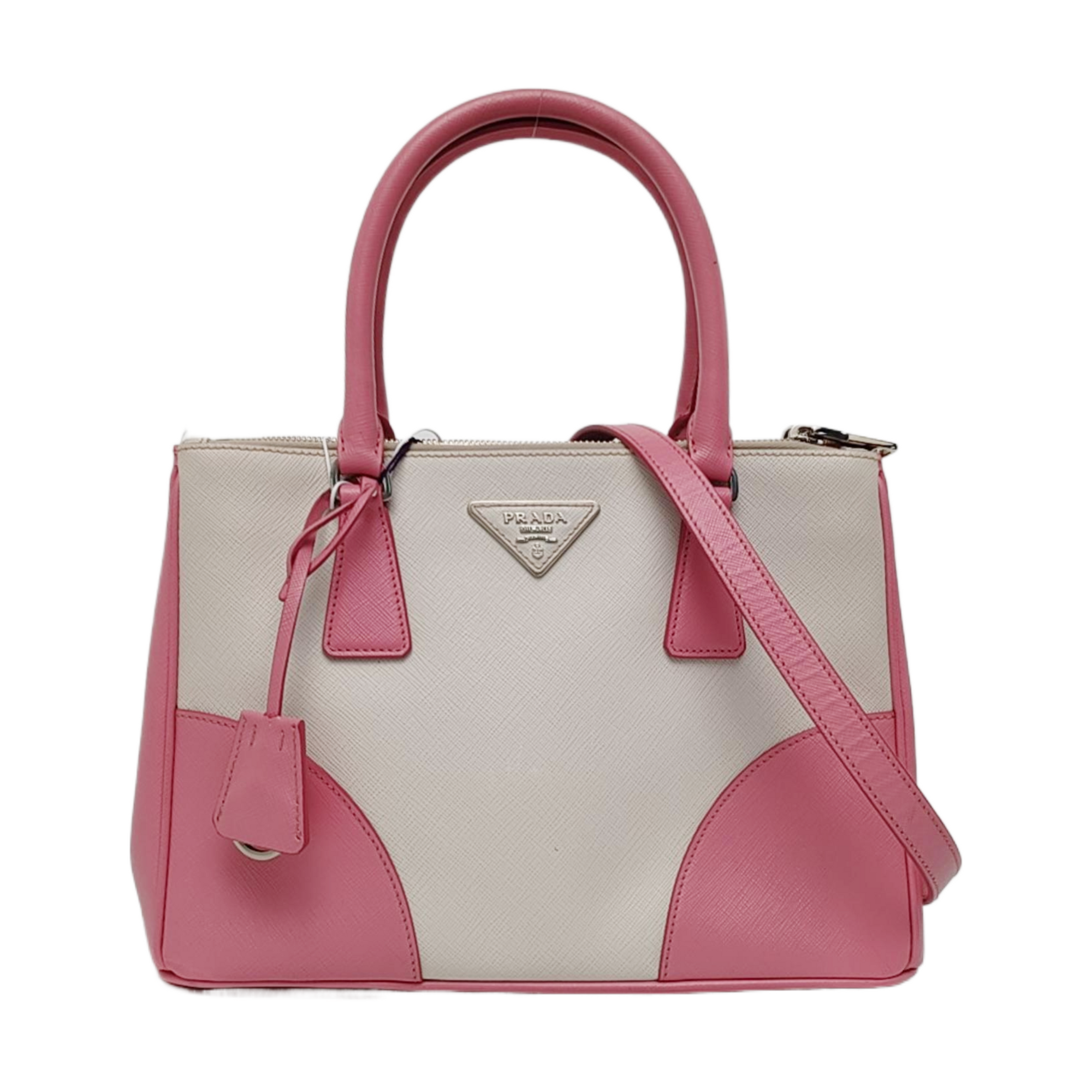Authenticated pre-owned  Galleria Medium Saffiano Calfskin White - Tote Bag at Looply