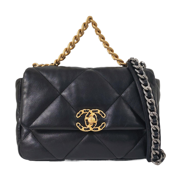 CHANEL 19 Small Quilted Lambskin Black