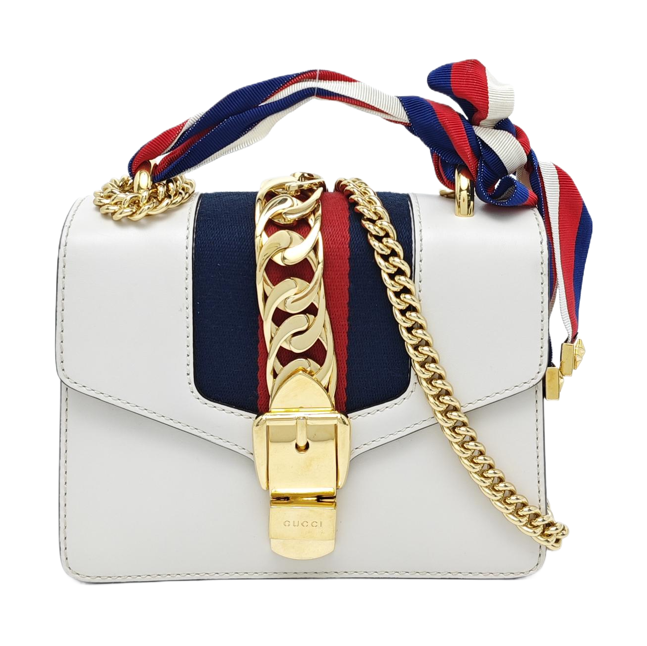 Authenticated pre-owned  Sylvie Mini Calfskin White - Shoulder Bag at Looply