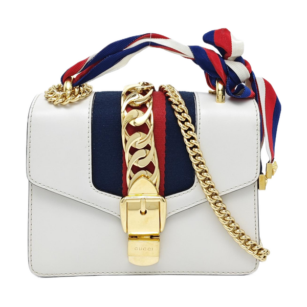 Authenticated pre-owned  Sylvie Mini Calfskin White - Shoulder Bag at Looply
