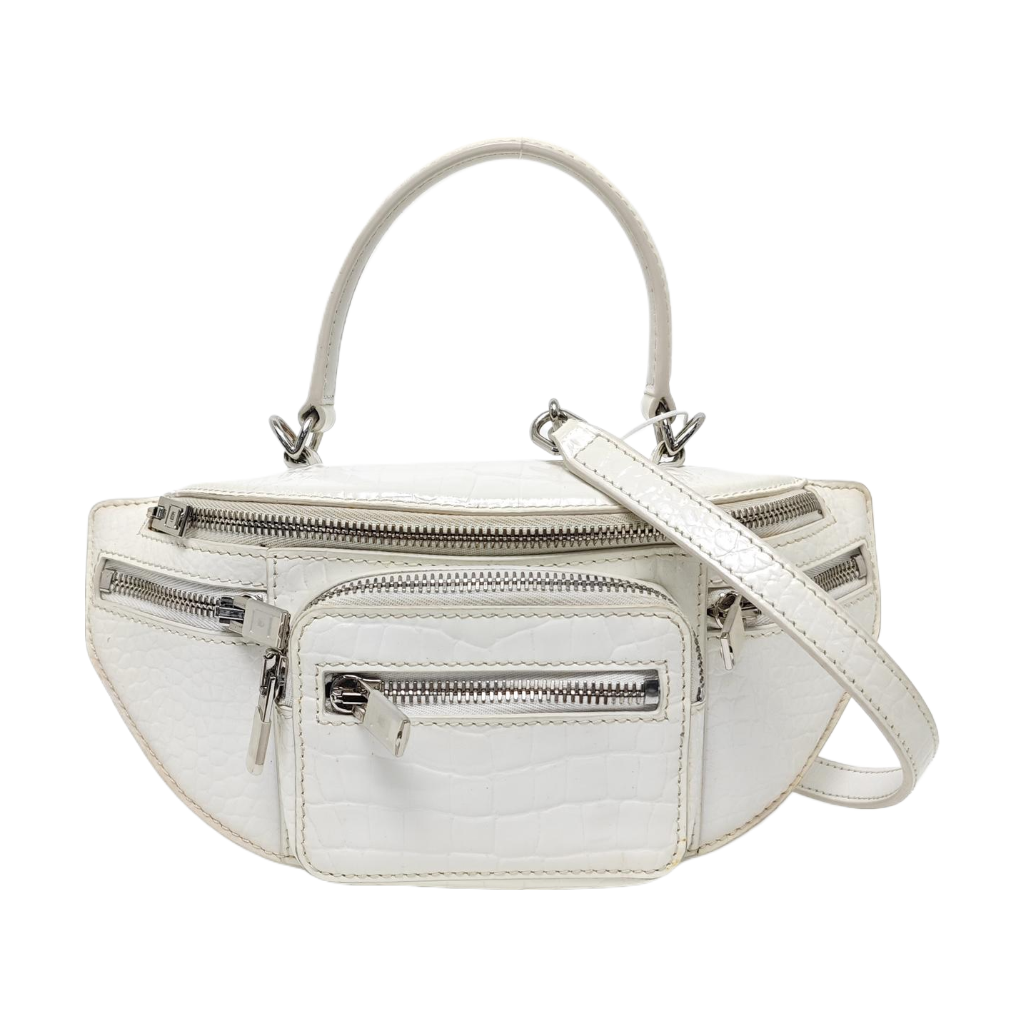 Patent Leather Shoulder Bag White