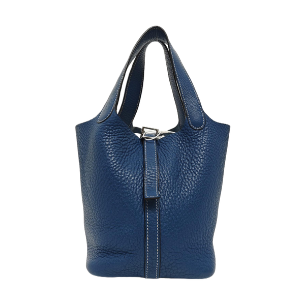 Authenticated pre-owned  Picotin 18 Clemence Blue - Bucket Bag at Looply