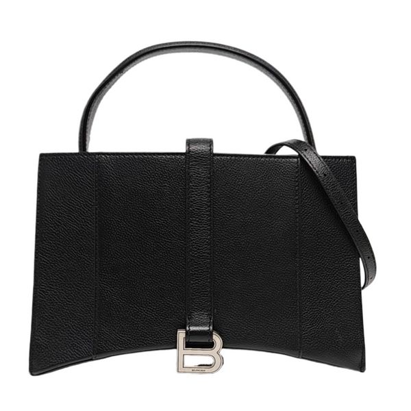 Bolso tote Hourglass East West pequeño de piel de becerro negra