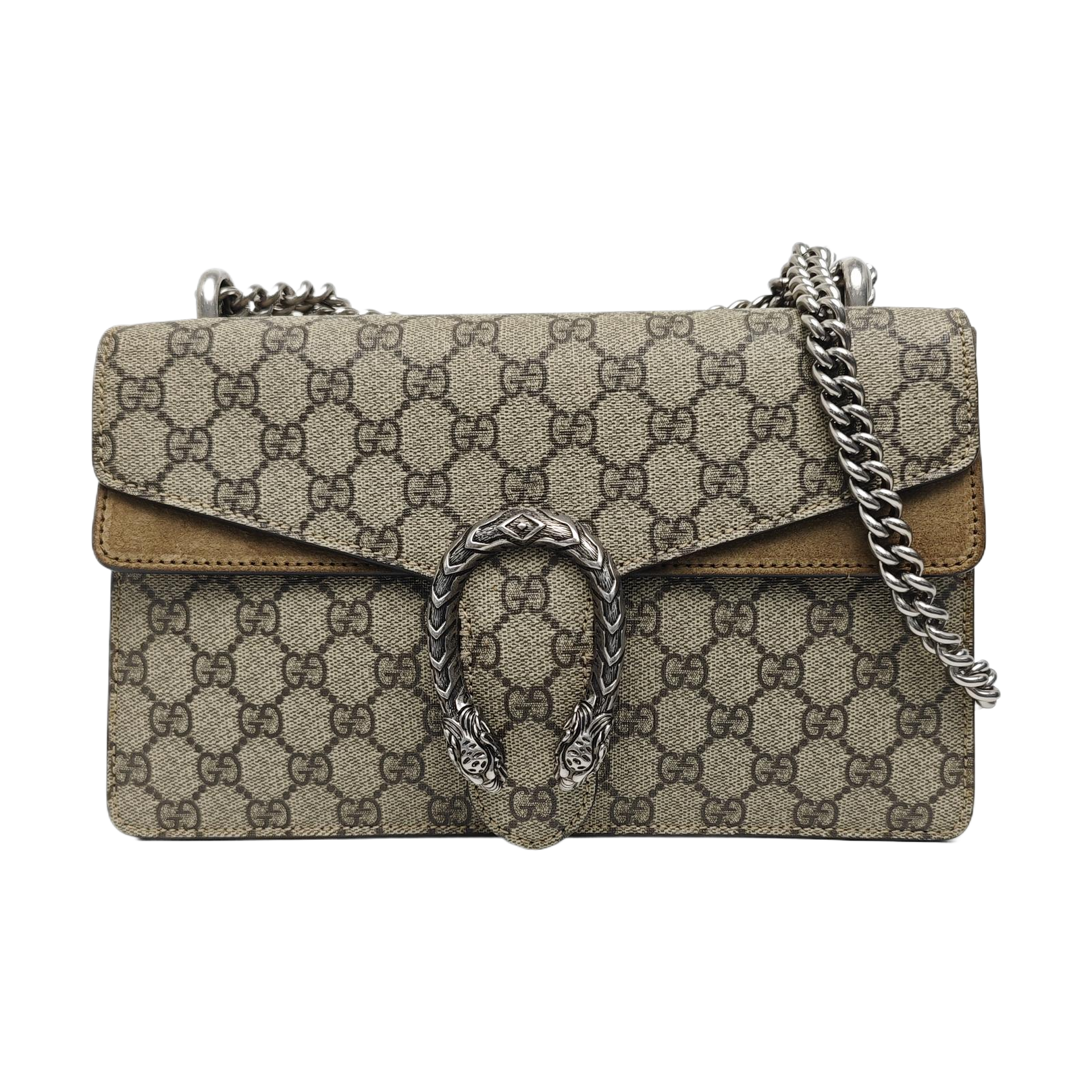 Dionysus Small Monogram Coated Canvas Beige