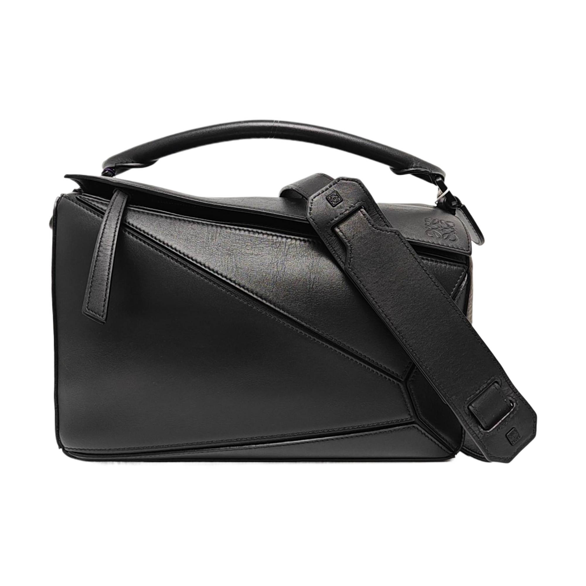 Puzzle Medium Calfskin Black