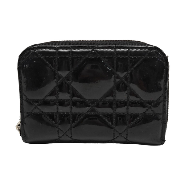 Lady Dior Cannage Patent Leather Black Wallet
