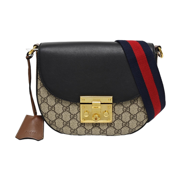 Padlock Medium Monogram Coated Canvas Beige