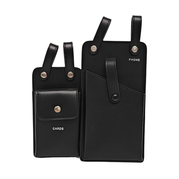 2 Pockets Leather Black