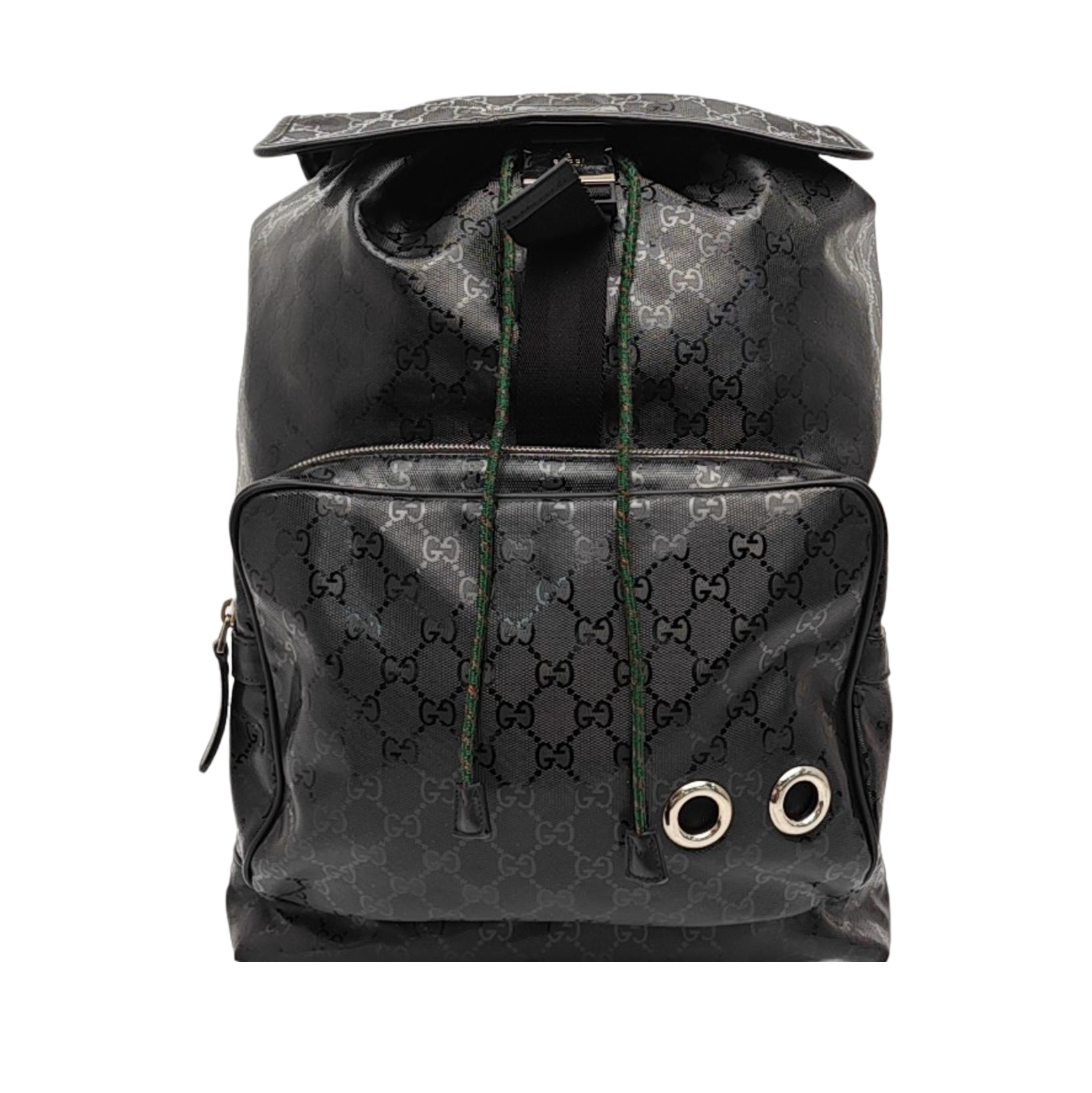 Monogram Coated Canvas Backpack Black