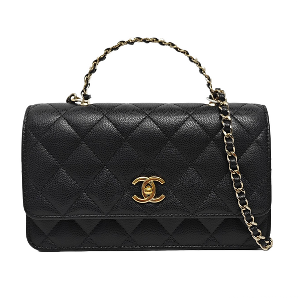 WOC Quilted Grained Calfskin Black