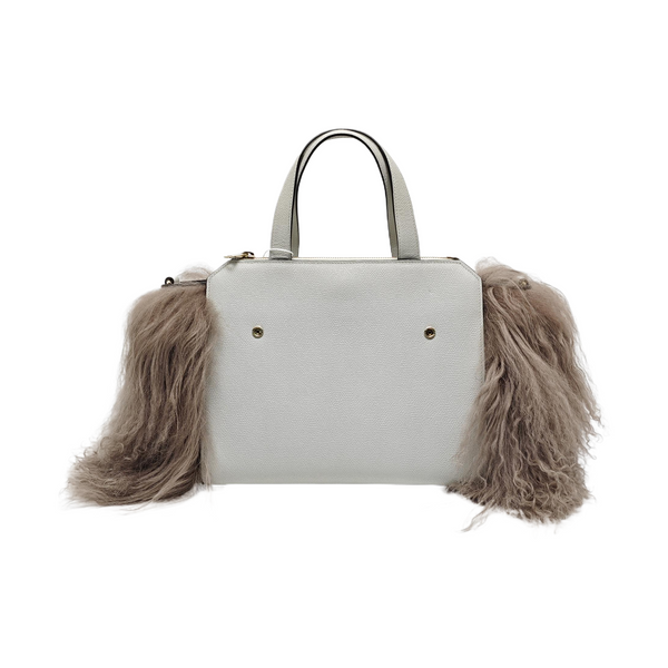 Calfskin Top Handle Bag White