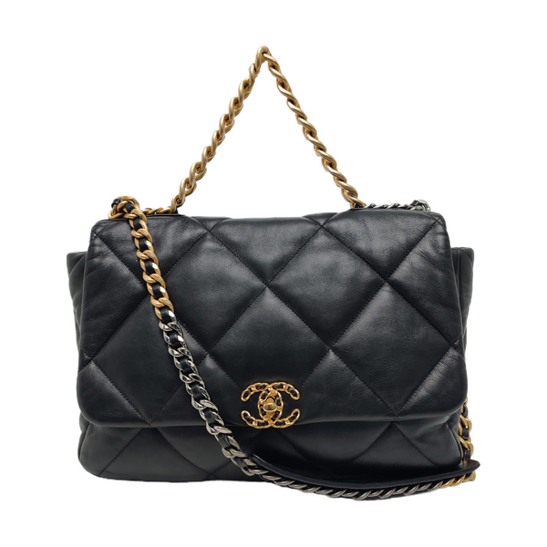 CHANEL 19 Maxi Quilted Lambskin Black