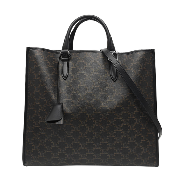 Coated Canvas Shoulder Bag Brown