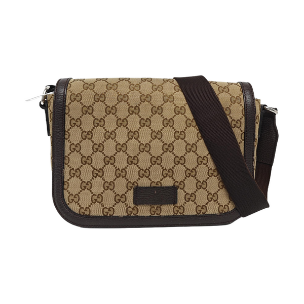 Monogram Canvas Shoulder Bag Brown