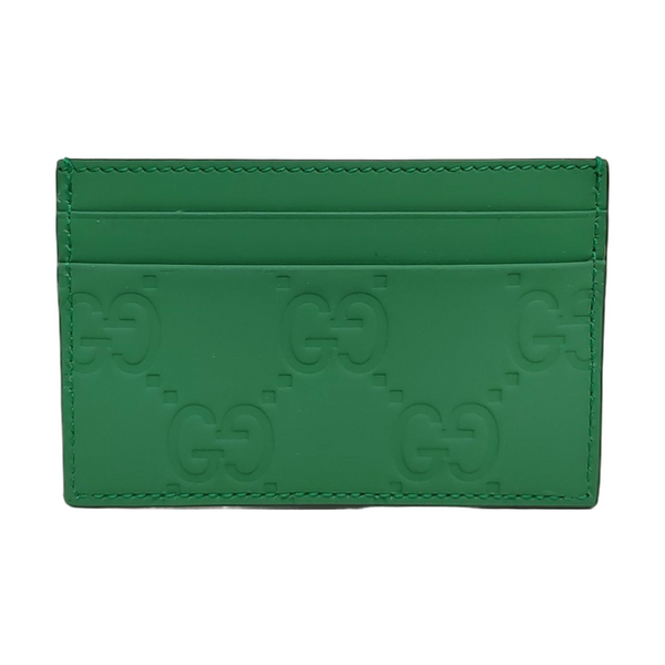 Signature Monogram Calfskin Green Card Holder