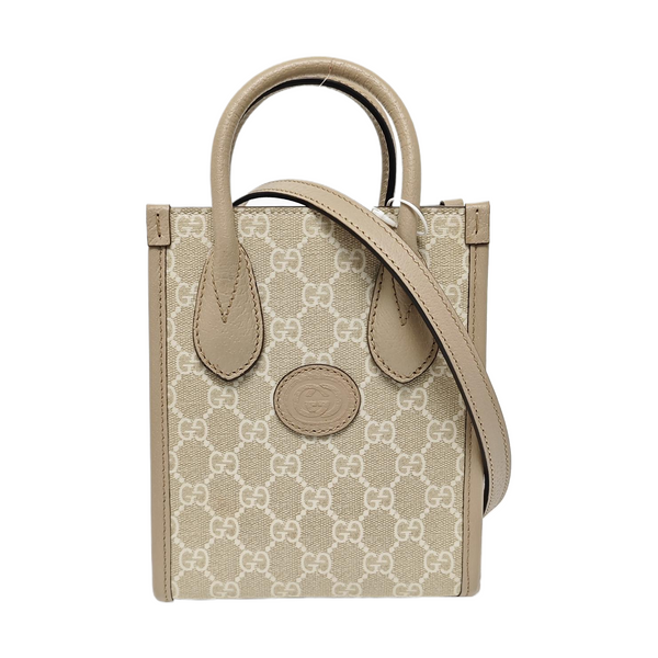 Retro Mini Monogram Coated Canvas Beige