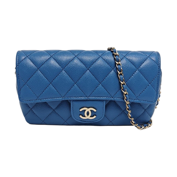 Quilted Grained Calfskin Blue