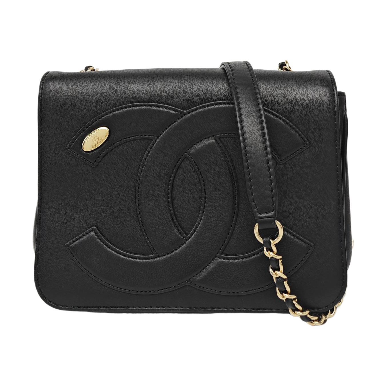 Quilted Lambskin Shoulder Bag Black
