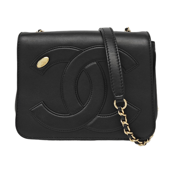 Quilted Lambskin Shoulder Bag Black
