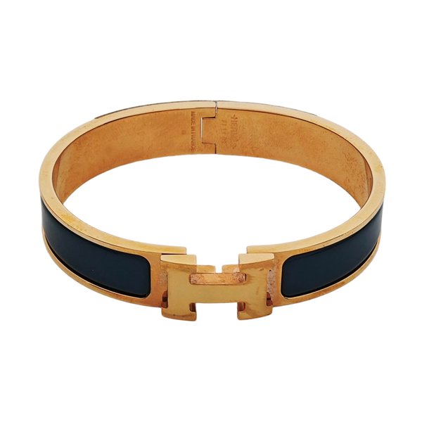 Clic H Metal Blue Bangle