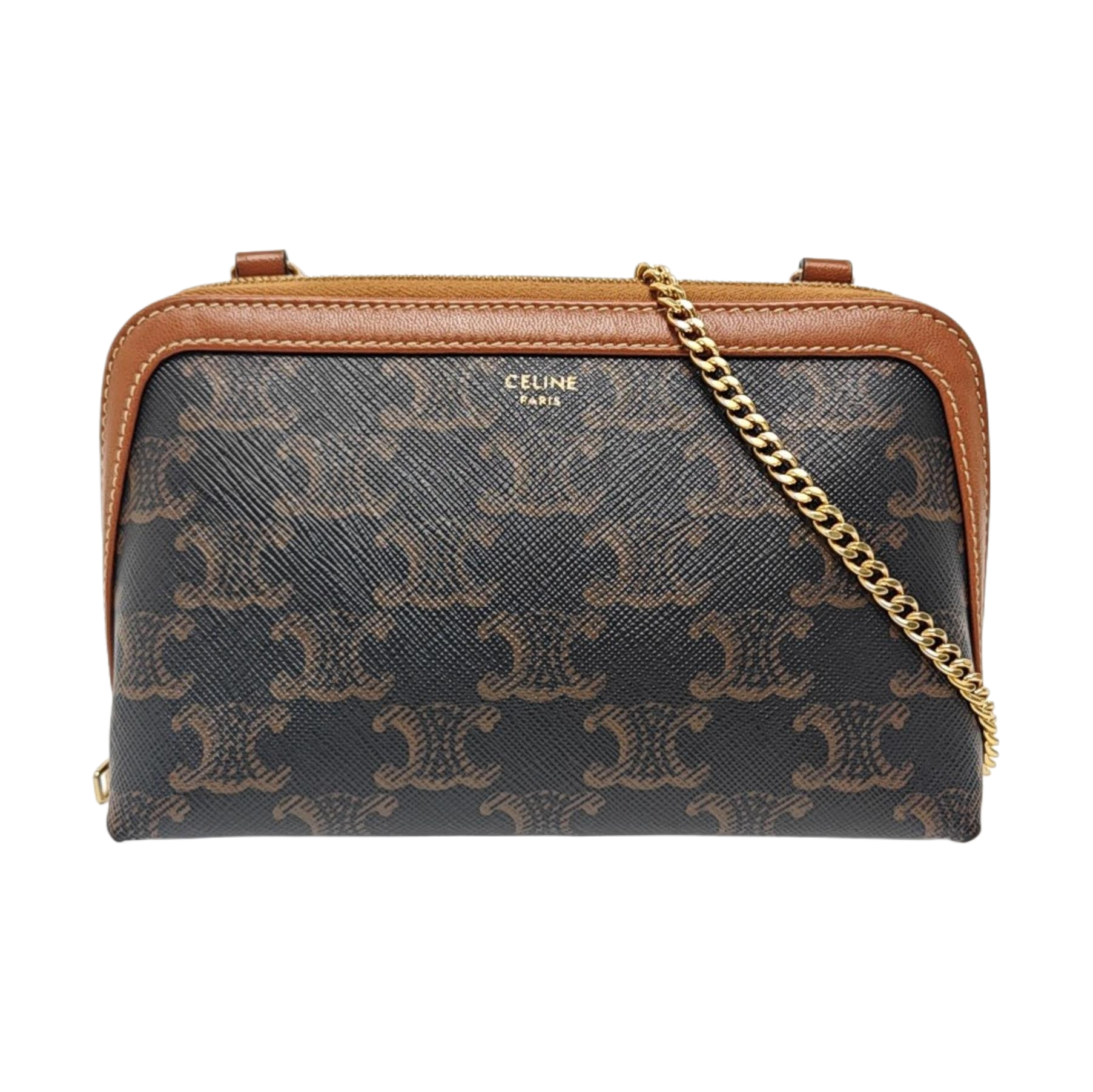 TRIOMPHE CANVAS Mini Coated Canvas Brown
