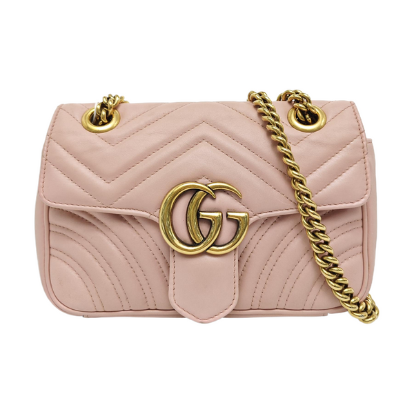 GG Marmont Small Quilted Calfskin Pink