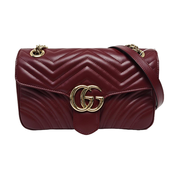 GG Marmont Medium Quilted Lambskin Red