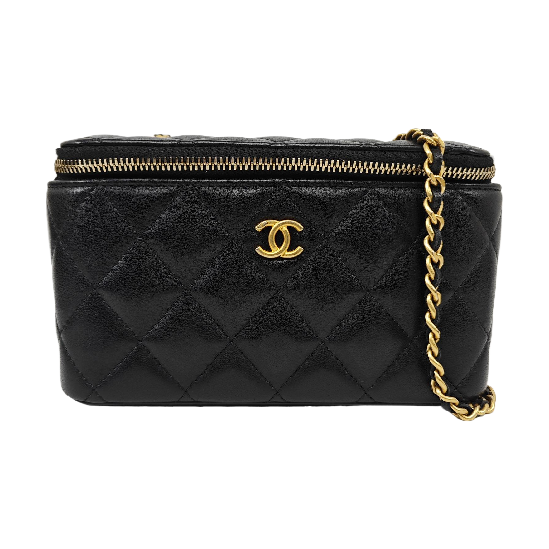 VANITY CASE Small Quilted Lambskin Black