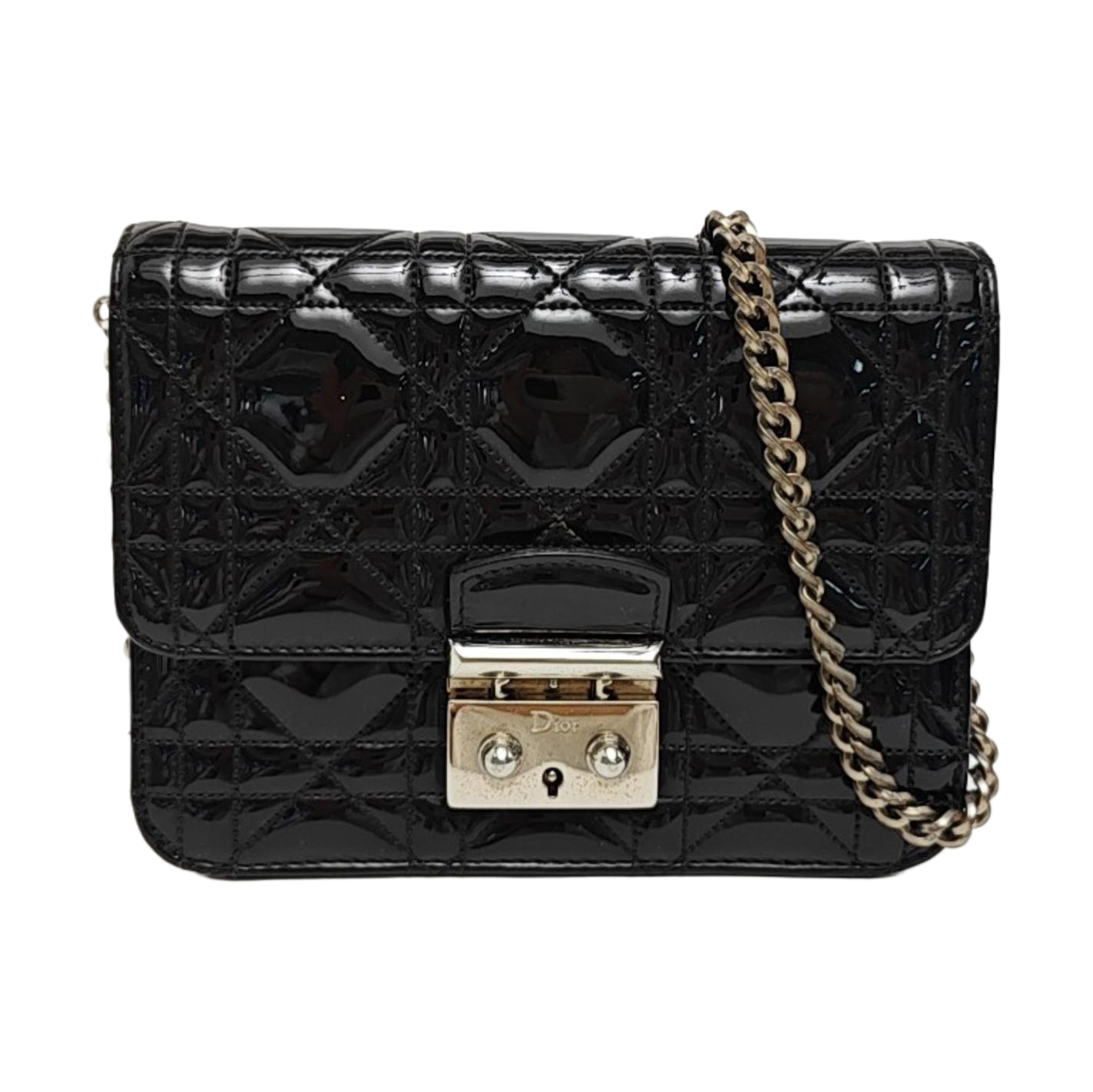 Miss Dior Cannage Patent Leather Black