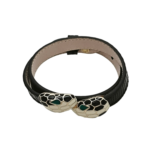 SERPENTI Brass Black Bangle
