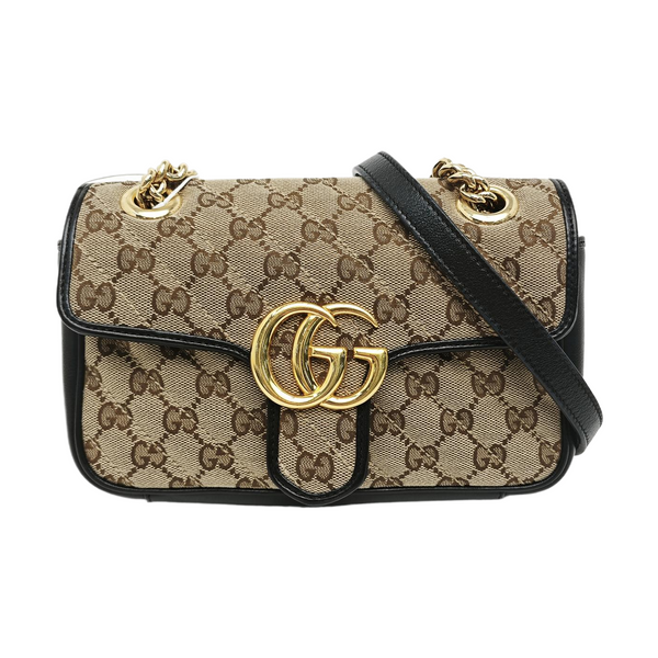 GG Marmont Small Quilted Canvas Brown