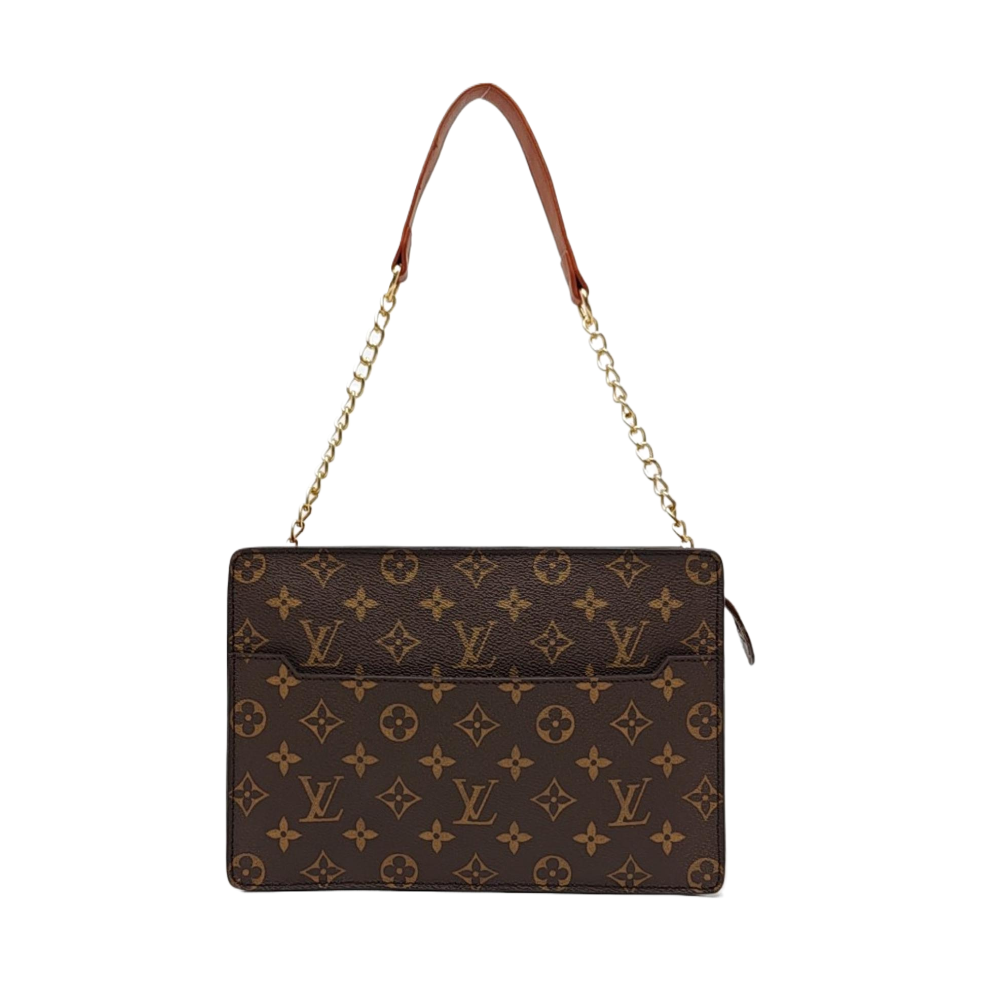 Monogram Coated Canvas Top Handle Bag Brown